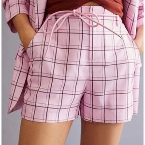 Anthropologie Mare Mare‎ Plaid Shorts Pink NEW size Small